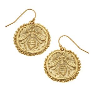 Susan Shaw 1029 Dotted Bee Earrings Gold